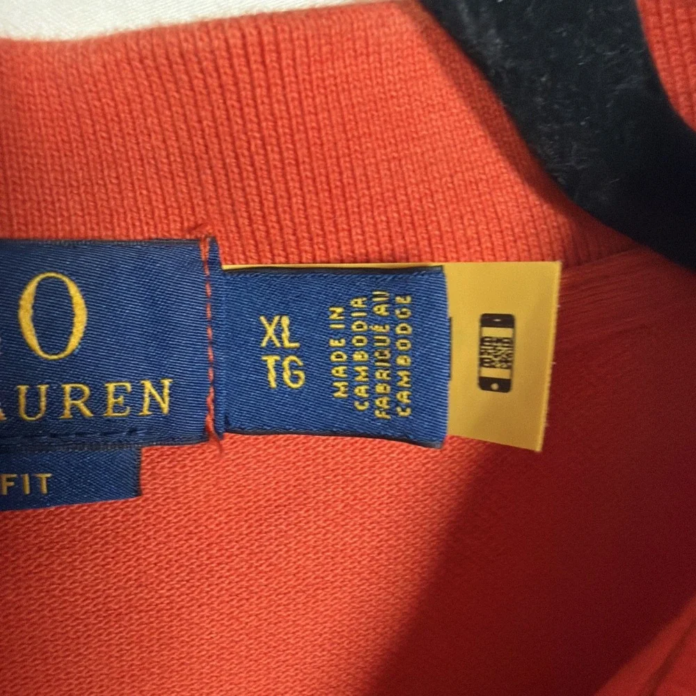 Polo Ralph Lauren Classic Fit‎ Polo Shirt Orange Royal Blue Pony